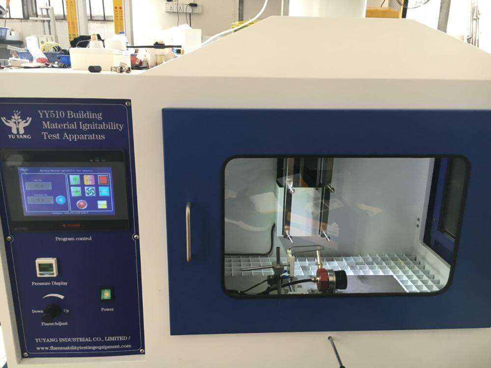 EN ISO 11925-2 표준을 이용한 건축 구조물 모서리 표면 노출 시험용 인화성 시험 장비