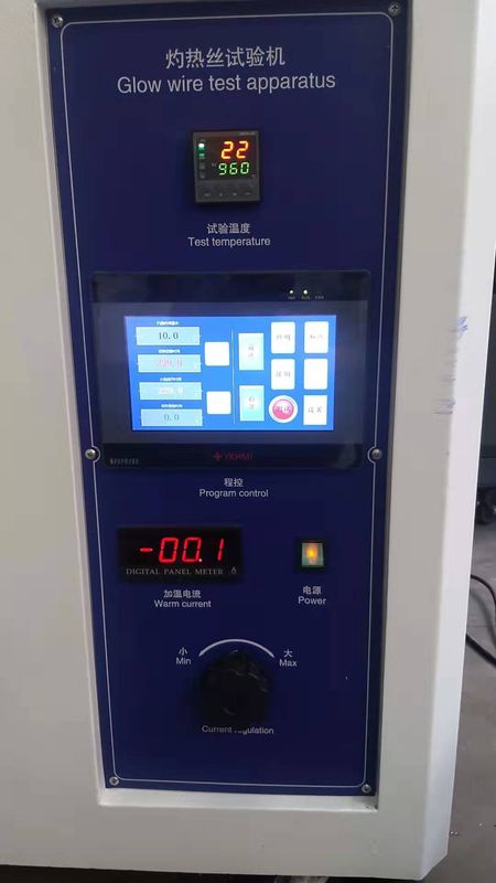 IEC 60695-2-11을 준수하는 반짝이는 와이어 검사기와 함께 GWIT 연화성 GWFI를 측정하는 불 끄고 유지 시간