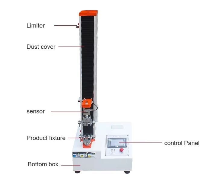 50kg 용량, 100~500mm/min 시험 속도, 650mm 최대 스트로크 마이크로컴퓨터 단일 팔 인장 시험기
