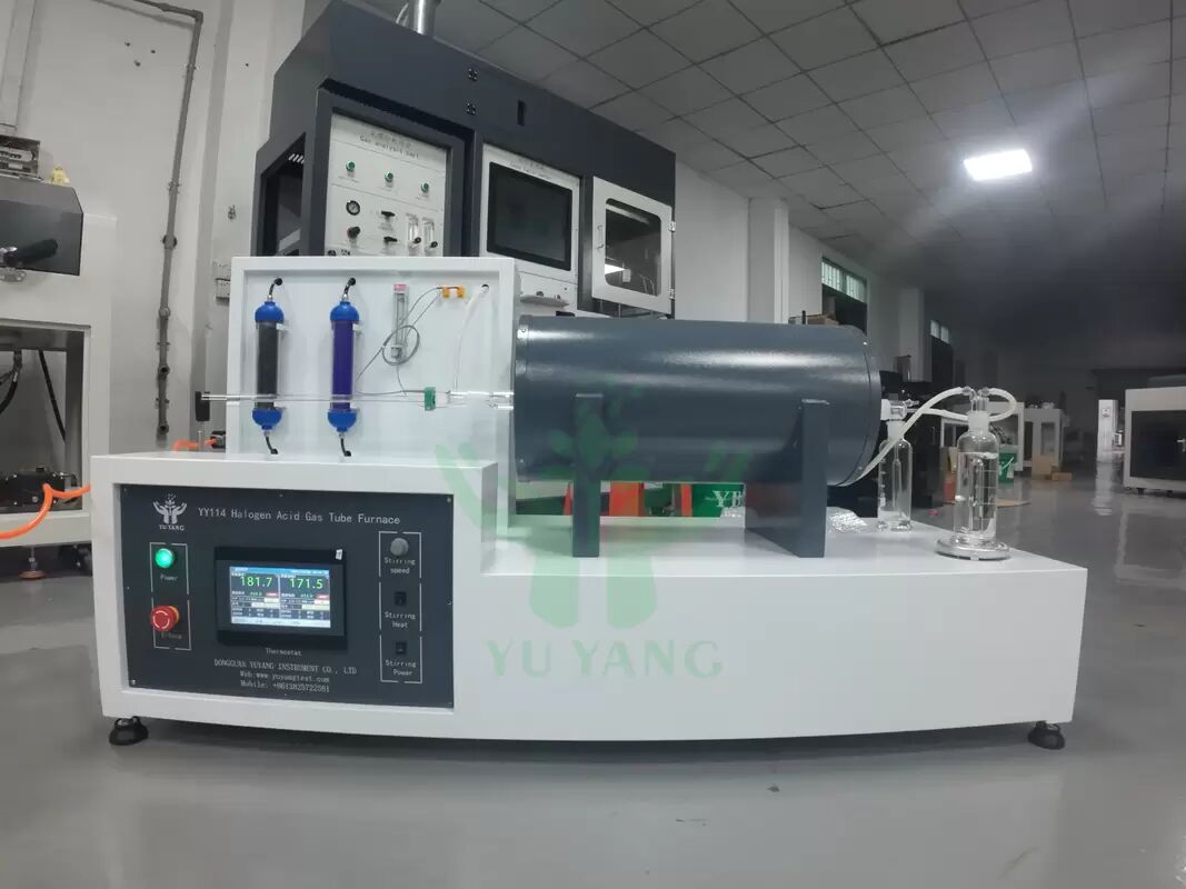 Halogen Acid Gas Cable Combustion Corrosivity Tester with PH Conductivity Measurement System Compliant with IEC 60754 and Featuring Stainless Steel Fixtures and Adjustable Electric Systems