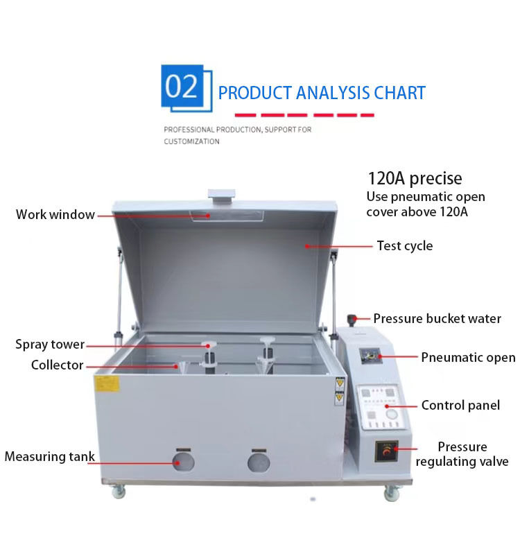 석영 유리 노즐 염수 분무 시험기 티타늄 히터 쉬운 청소 누수 방지 시험기