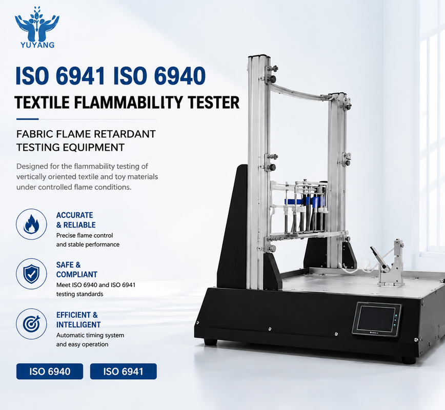 섬유 및 장난감 재료를위한 가연성 테스트 장비 ISO 6941 ISO 6940 직물 불꽃 지연 테스터