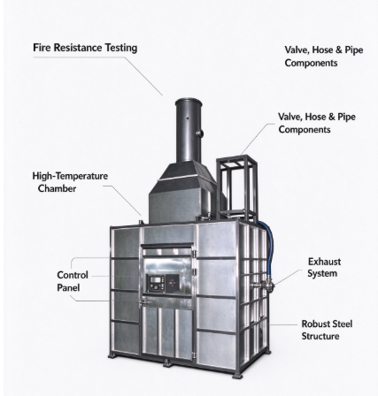 Multi-standard Fire Resistance Tester for Fire Valve, Hose Assembly & Plastic Pipe Watertight Test Bench
