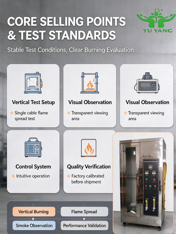 IEC 60332-1-1.2.3 Single Cable and Wire Flame Spread Flammability Analyzer EN 50086-1