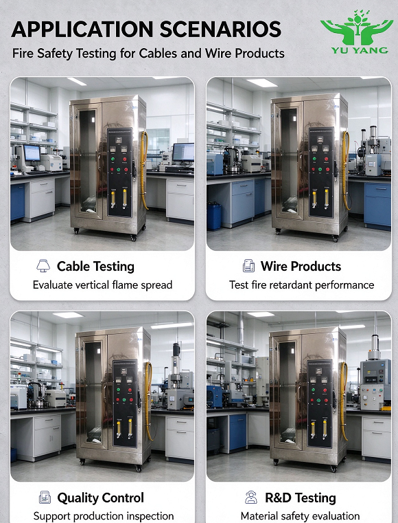 Single Laboratory Electrical Cable Burning Test Apparatus Vertical Flammability Tester for Wire and Cable
